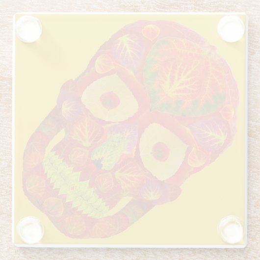 Aspen Leaf Skull 16 Glasuntersetzer (Rückseite)