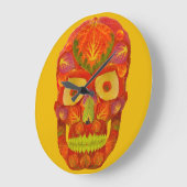 Aspen Leaf Skull 16 Große Wanduhr (Winkel)