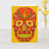 Aspen Leaf Skull 16 Karte (Gelbe Blume)
