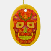 Aspen Leaf Skull 16 Keramik Ornament (Hinten)