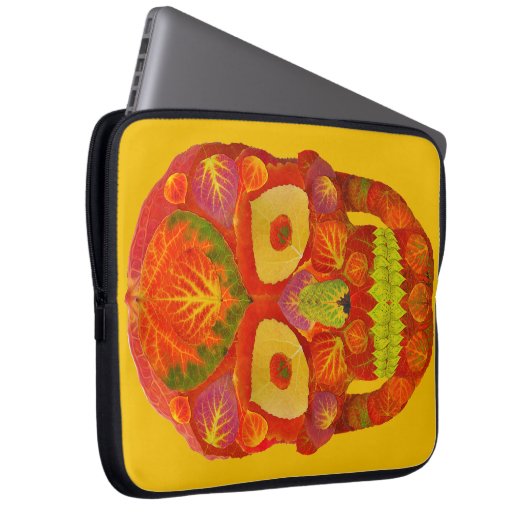 Aspen Leaf Skull 16 Laptopschutzhülle (Vorne Rechts)