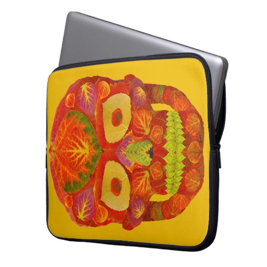 Aspen Leaf Skull 16 Laptopschutzhülle (Vorderseite Links)