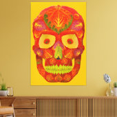 Aspen Leaf Skull 16 Leinwanddruck (Insitu (Wohnzimmer))