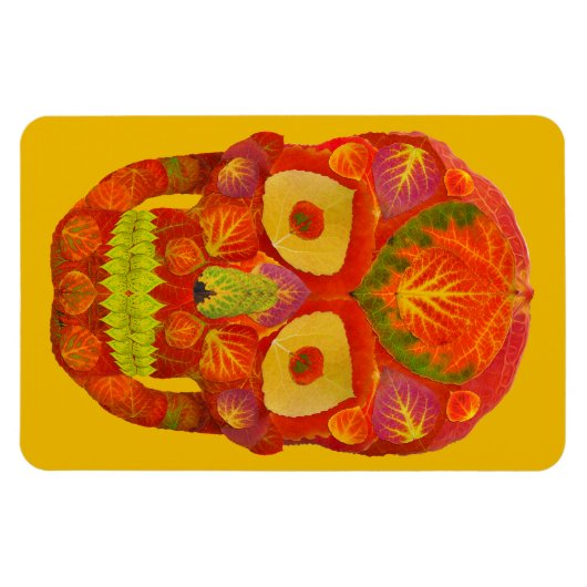 Aspen Leaf Skull 16 Magnet (Horizontal)