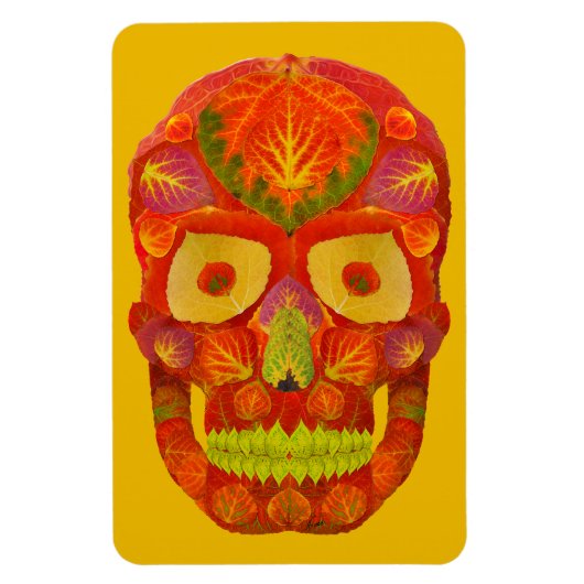 Aspen Leaf Skull 16 Magnet (Vertikal)