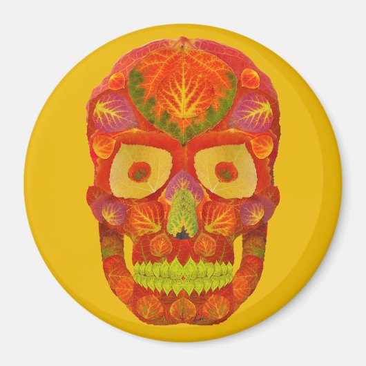 Aspen Leaf Skull 16 Magnet (Vorne)