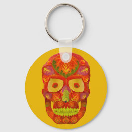 Aspen Leaf Skull 16 Schlüsselanhänger