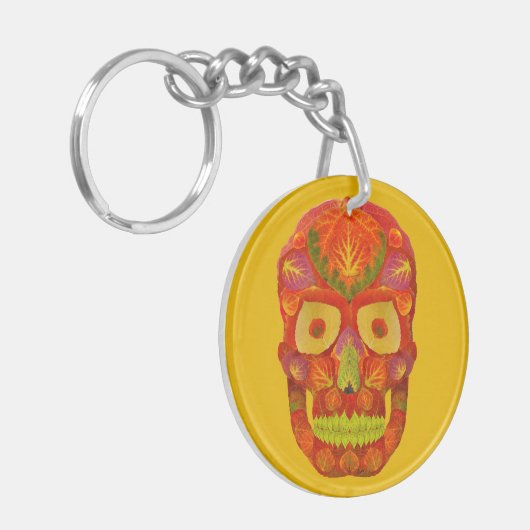 Aspen Leaf Skull 16 Schlüsselanhänger (Vorderseite links)