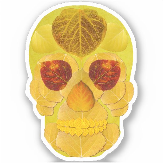 Aspen Leaf Skull 1 Aufkleber (Vorderseite)