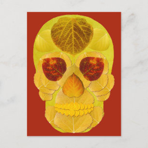 Aspen Leaf Skull 1 Postkarte