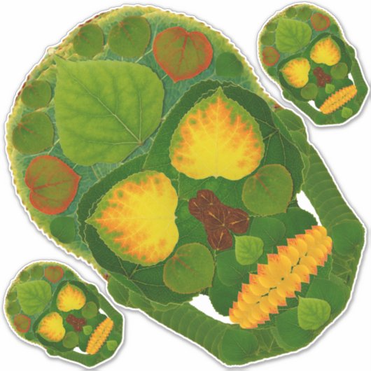 Aspen Leaf Skull 9 Aufkleber (Vorderseite)