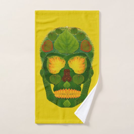 Aspen Leaf Skull 9 Badhandtuch Set (Handtuch)