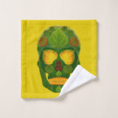 Aspen Leaf Skull 9 Badhandtuch Set (Waschlappen)