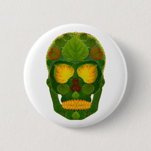 Aspen Leaf Skull 9 Button