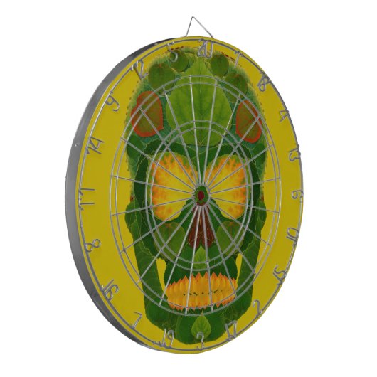 Aspen Leaf Skull 9 Dartscheibe (Vorderseite Links)