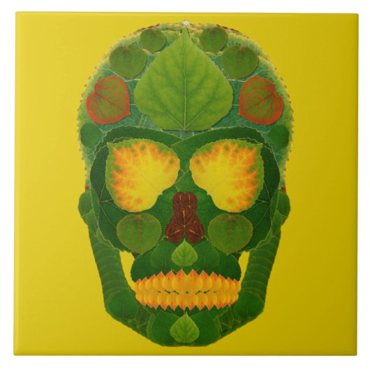 Aspen Leaf Skull 9 Fliese (Vorderseite)