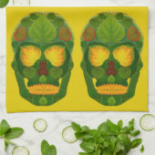 Aspen Leaf Skull 9 Geschirrtuch (Gefaltet)