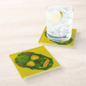 Aspen Leaf Skull 9 Glasuntersetzer (Schrägansicht)