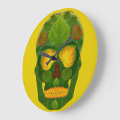 Aspen Leaf Skull 9 Große Wanduhr (Winkel)
