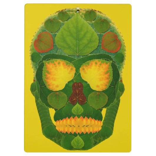 Aspen Leaf Skull 9 Klemmbrett (Rückseite)