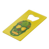 Aspen Leaf Skull 9 Kreditkartenflaschenöffner (Rückseite Schrägansicht)