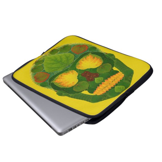 Aspen Leaf Skull 9 Laptopschutzhülle (Vorne Knopf)