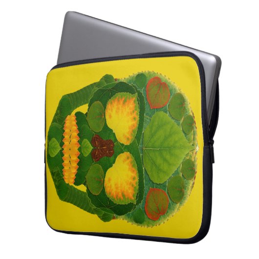 Aspen Leaf Skull 9 Laptopschutzhülle (Vorderseite Links)