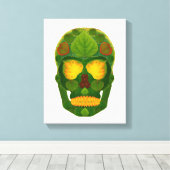 Aspen Leaf Skull 9 Leinwanddruck (Insitu (Holzboden))