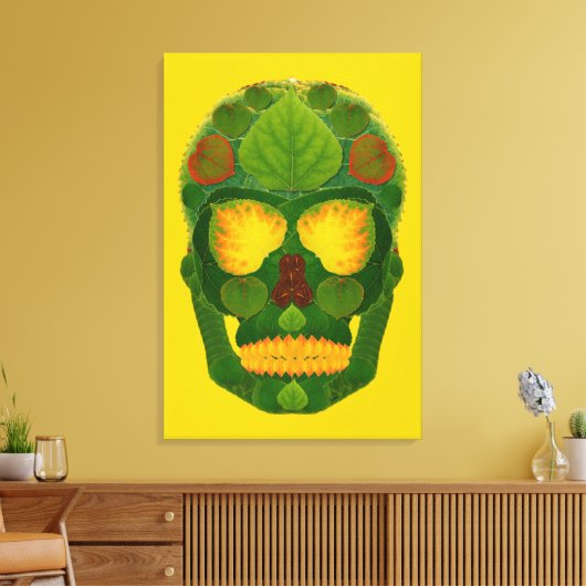 Aspen Leaf Skull 9 Leinwanddruck (Insitu (Wohnzimmer))