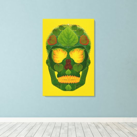 Aspen Leaf Skull 9 Leinwanddruck (Insitu (Holzboden))