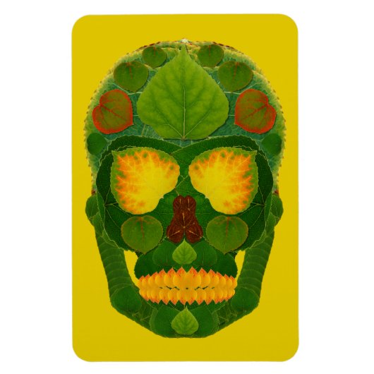 Aspen Leaf Skull 9 Magnet (Vertikal)