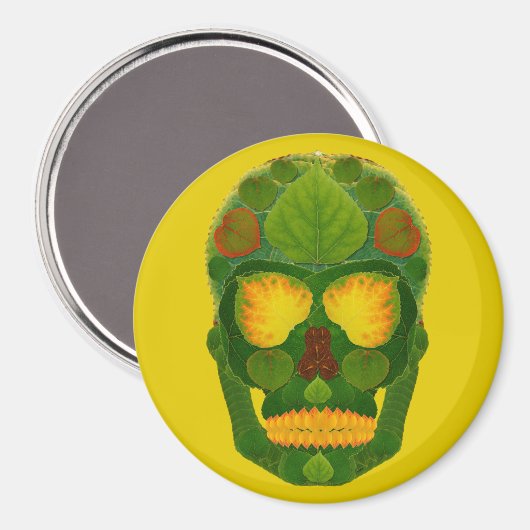Aspen Leaf Skull 9 Magnet (Vorderseite/Rückseite)