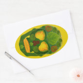 Aspen Leaf Skull 9 Ovaler Aufkleber (Umschlag)