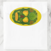 Aspen Leaf Skull 9 Ovaler Aufkleber (Tasche)