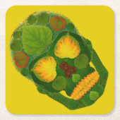 Aspen Leaf Skull 9 Rechteckiger Pappuntersetzer (Vorderseite)