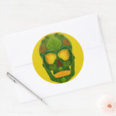Aspen Leaf Skull 9 Runder Aufkleber (Umschlag)