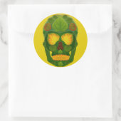 Aspen Leaf Skull 9 Runder Aufkleber (Tasche)