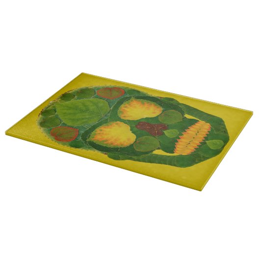 Aspen Leaf Skull 9 Schneidebrett (Ecke)