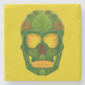 Aspen Leaf Skull 9 Steinuntersetzer (Vorderseite)