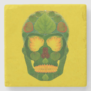 Aspen Leaf Skull 9 Steinuntersetzer
