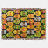 Aspen Leaf Skulls nahtloses Muster 2018 Decke (Vorderseite)