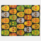 Aspen Leaf Skulls nahtloses Muster 2018 Fleecedecke (Vorderseite (Horizontal))