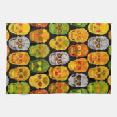 Aspen Leaf Skulls nahtloses Muster 2018 Geschirrtuch (Horizontal)