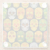 Aspen Leaf Skulls nahtloses Muster 2018 Glasuntersetzer (Rückseite)