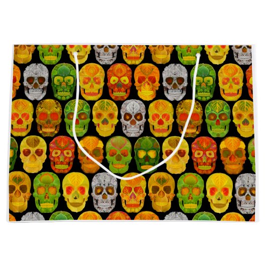 Aspen Leaf Skulls nahtloses Muster 2018 Große Geschenktüte (Vorderseite)