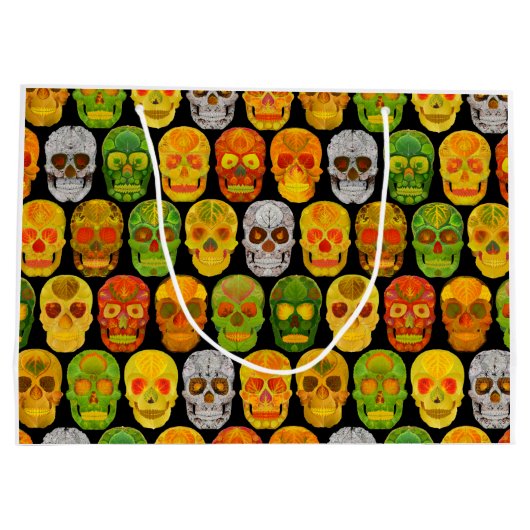 Aspen Leaf Skulls nahtloses Muster 2018 Große Geschenktüte (Rückseite)