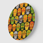 Aspen Leaf Skulls nahtloses Muster 2018 Große Wanduhr (Winkel)