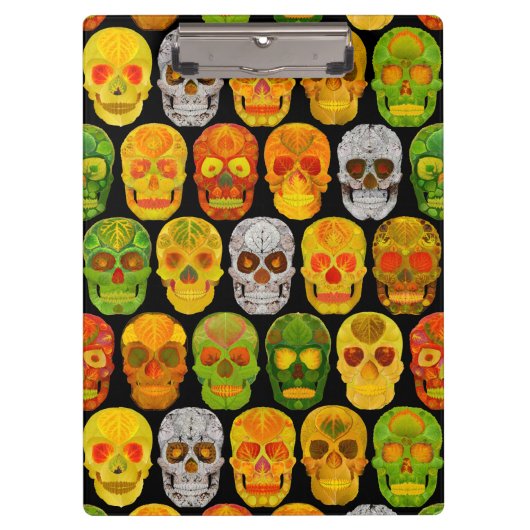 Aspen Leaf Skulls nahtloses Muster 2018 Klemmbrett (Vorderseite)