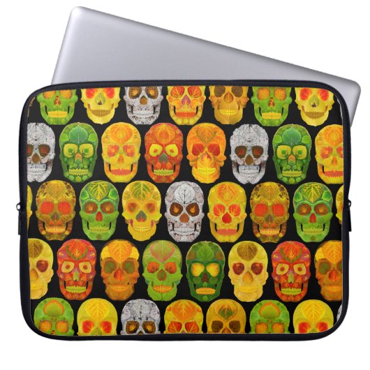 Aspen Leaf Skulls nahtloses Muster 2018 Laptopschutzhülle (Vorderseite)