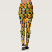 Aspen Leaf Skulls nahtloses Muster 2018 Leggings (Rückseite)